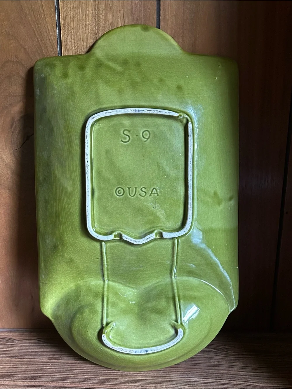 Vintage 70s Avacado Recipe Platter Ceramic Mid Century Serving Tray